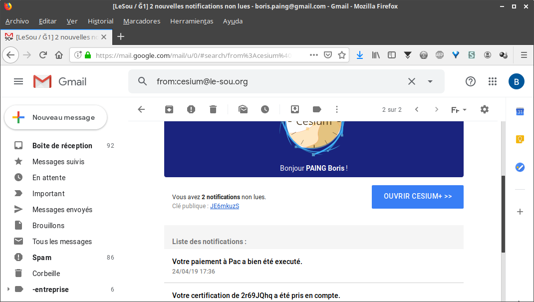 Receive a notification when there is activity on your account.