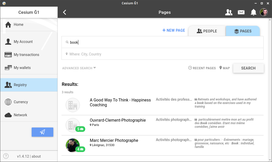 Search for businesses that accept Ğ1