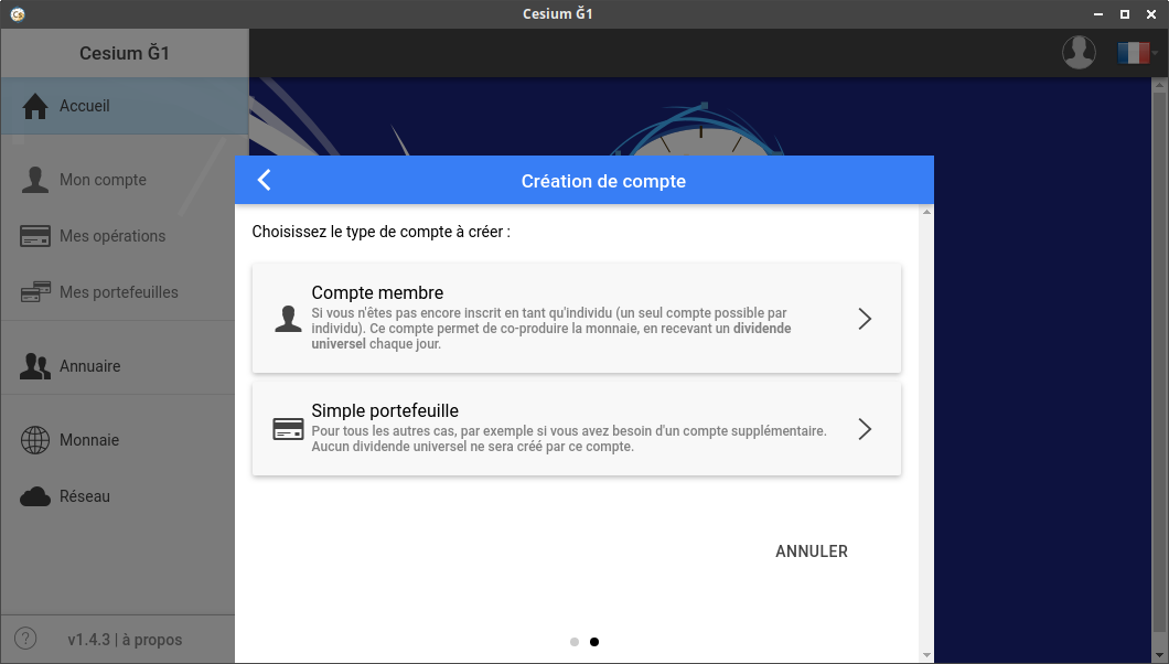 Créer votre compte Ğ1
