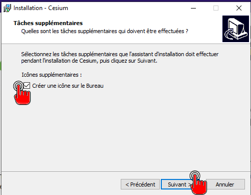 Installation de Cesium : créer une icône de bureau