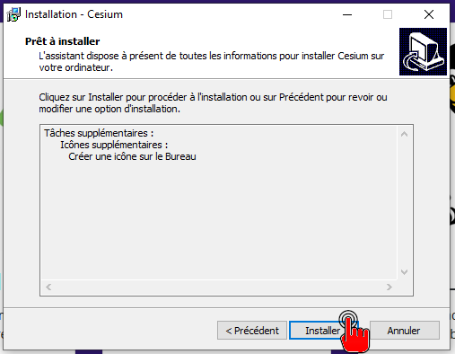 Installation de Cesium : valider l'installation