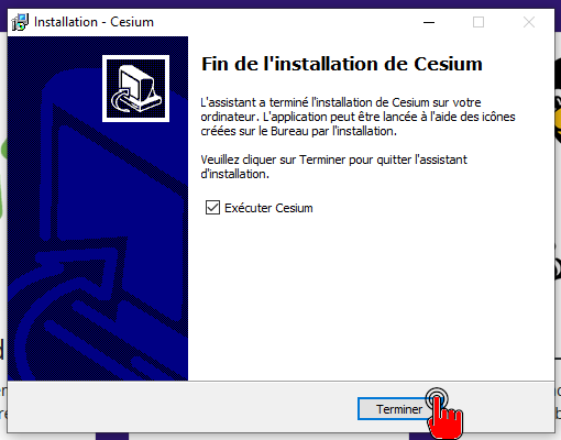 Finalisation de l'installation